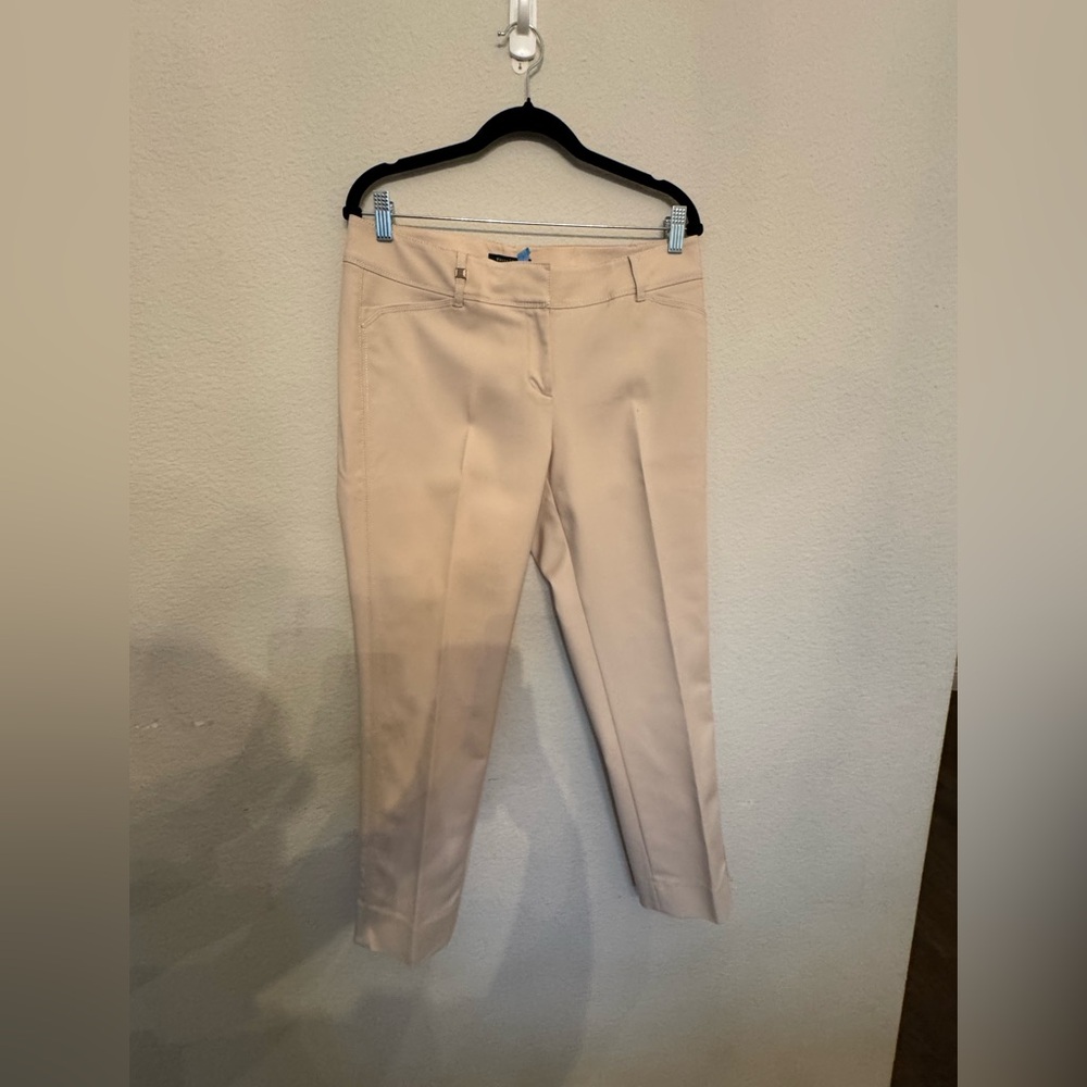 White House Black Market Cream Slim Ankle Pants